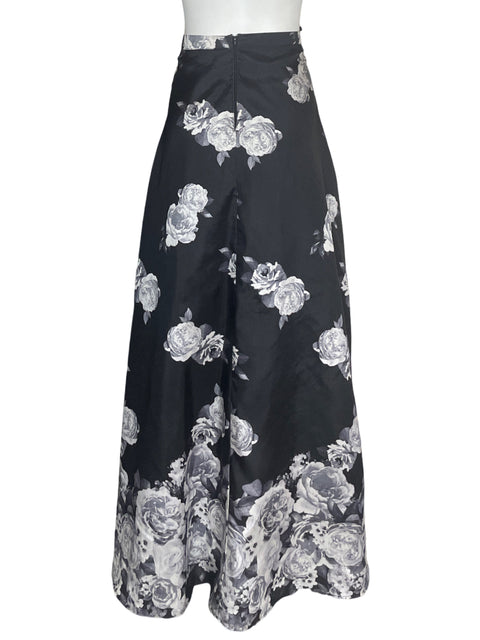 Falda Sequin Hearts Maxi Floral Negro - Talla 16