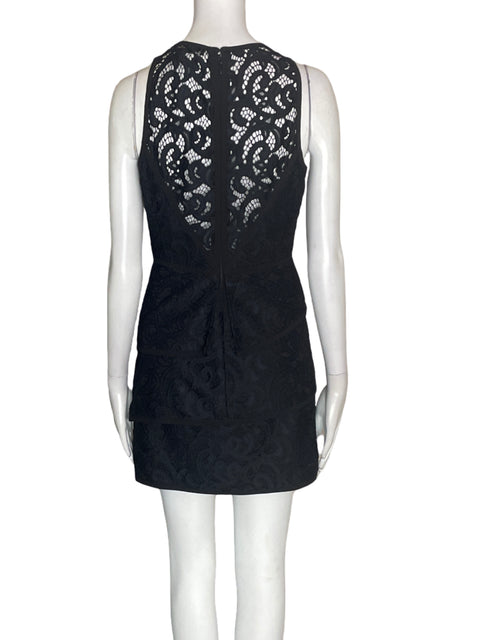 Vestido Bcbg Midi Ruchas Negro - Talla 2