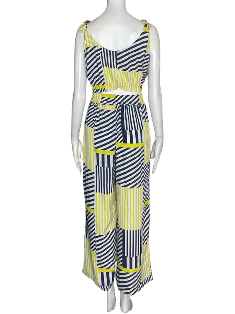 Conjunto Delsab Estampado Pantalón/blusa Amarillo - Talla M