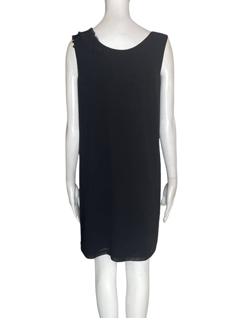 Vestido Donna Karan Sin mangas Ruchas Negro - Talla S