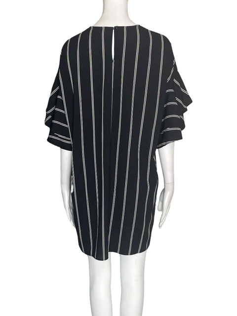 Vestido Sugar+lips Ruchas Rayas Negro - Talla S
