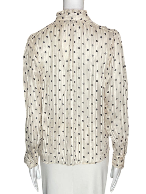 Blusa Mng Ruchas Lunares Blanco - Talla M