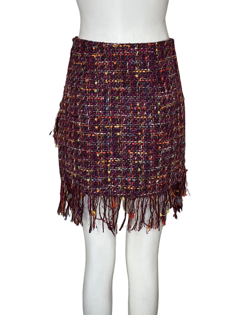 Falda Zara Mini Asimétrico Morado - Talla XS