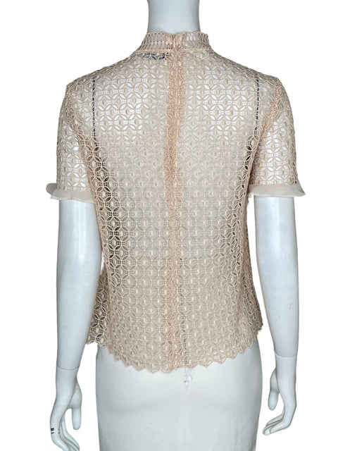 Blusa Zara Troquelado Rosado - Talla S