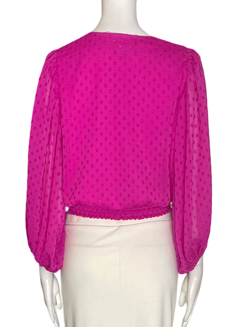 Blusa Msk Abullonado Cuello v Rosado - Talla S