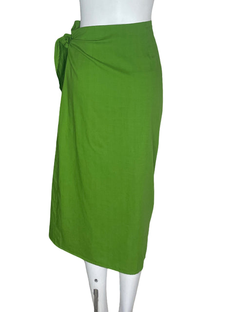 Falda Tesoro Tps Cruzada Midi Verde - Talla S