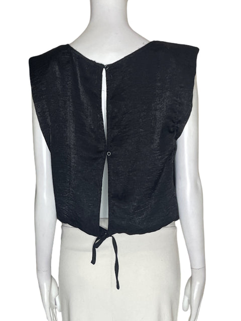 Blusa Amaro Liso Terciopelo Negro - Talla M
