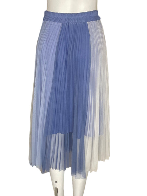 Falda Susy Mix Plisado Midi Azul - Talla S