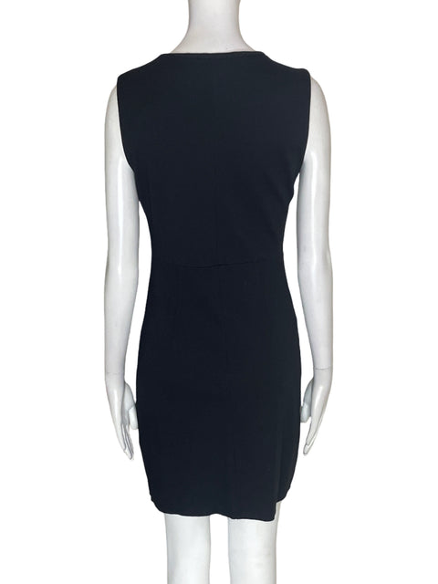 Vestido Desigual de Viscosa Sin mangas Estampado Negro - Talla M
