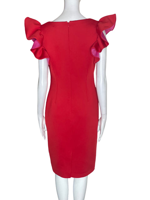 Vestido Eliza J Ruchas Ajustado Rojo - Talla 6