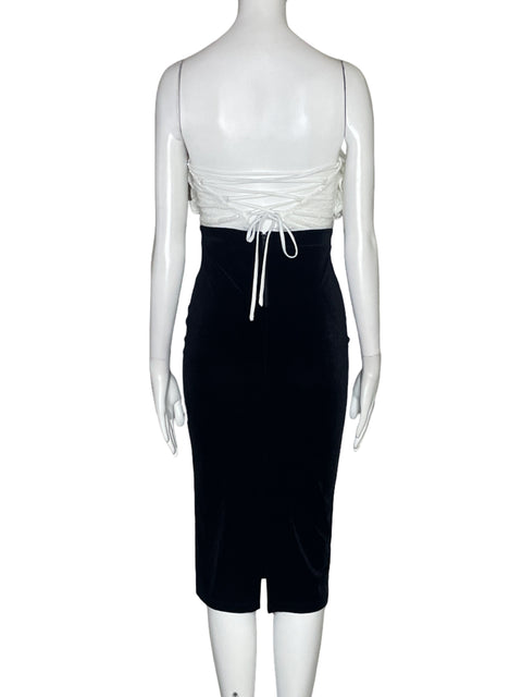 Vestido De Fiesta Symphony Lentejuelas Midi Blanco - Talla S