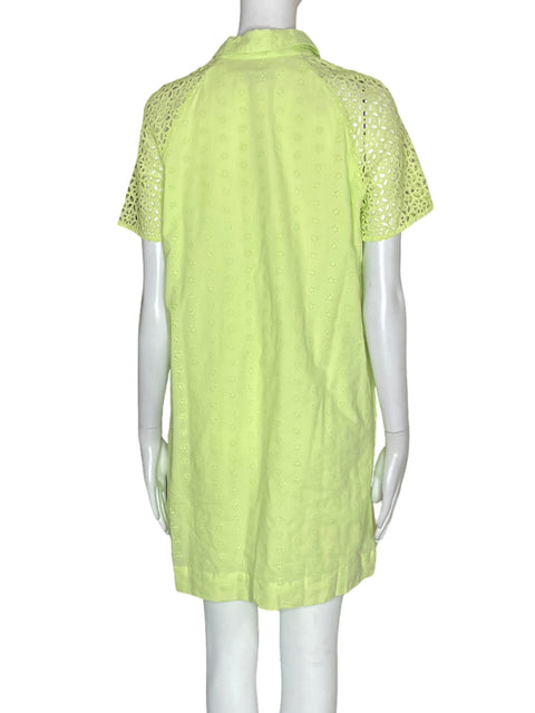 Vestido J.crew de Algodón Troquelado Manga corta Verde - Talla 4