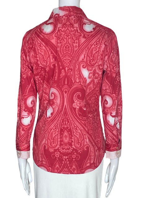 Blusa Etro de Algodón Estampado Manga larga Rojo - Talla 40