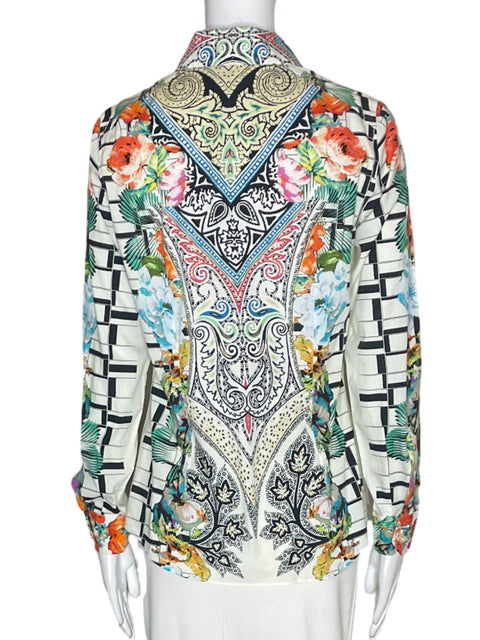 Camisa Etro de Algodón Estampado Manga larga Blanco - Talla 42