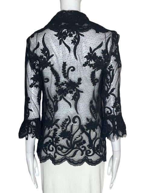 Blusa Jaime Luna Transparente Manga larga Negro - Talla S