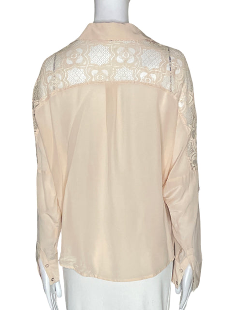 Blusa Funktional Cruzado Manga larga Beige - Talla XS