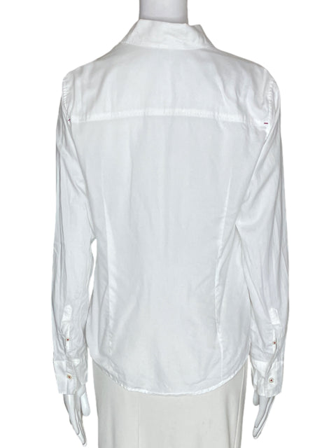 Camisa Carolina Herrera de Algodón Liso Manga larga Blanco - Talla S
