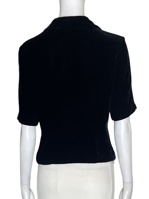 Camisa Ann Taylor Terciopelo Manga corta Negro - Talla S
