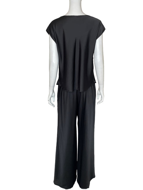 Conjunto Renee C Wide-leg Satinado Negro - Talla M