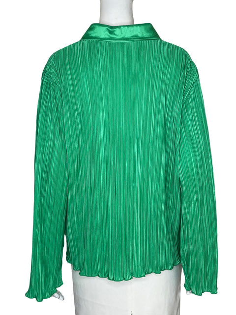 Blusa Peppermoya Plisado Satinado Verde - Talla 4