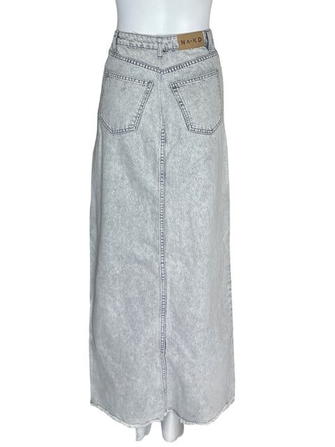 Falda Na-kd Maxi Ajustado Gris - Talla S