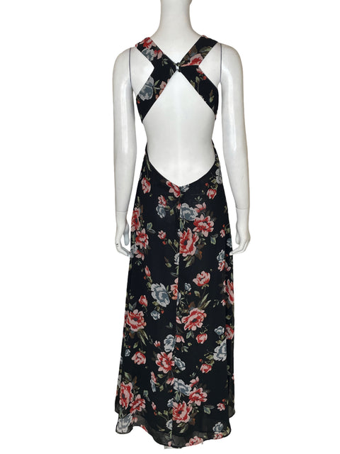 Vestido Zara Estampado Floral Negro - Talla M
