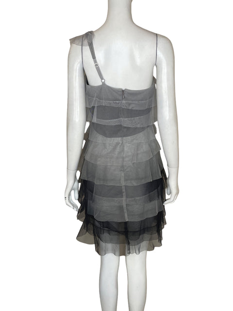 Vestido Bcbg Asimétrico Midi Gris - Talla 6