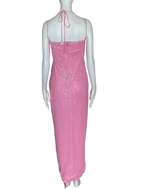 Vestido Rotate Maxi Brillo Rosado - Talla S