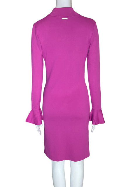 Vestido Michael Kors Ajustado Ruchas Rosado - Talla S