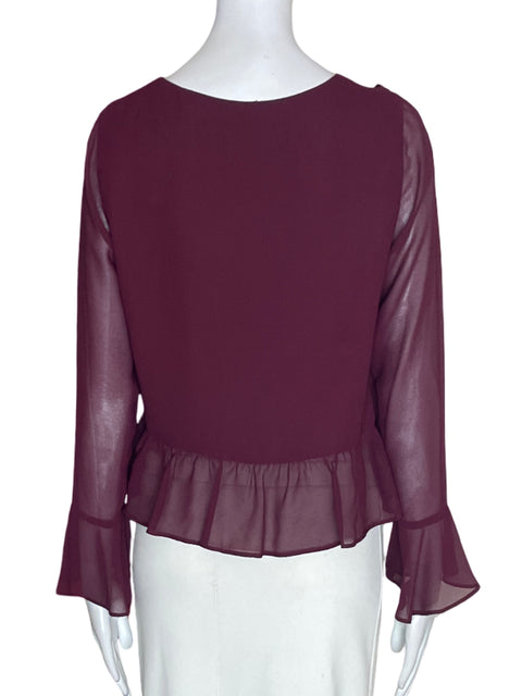 Blusa Line+dot Ruchas Cruzado Morado - Talla S