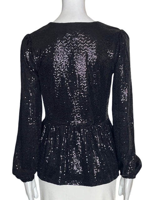 Blusa Michael Kors Brillo Cuello v Negro - Talla XS