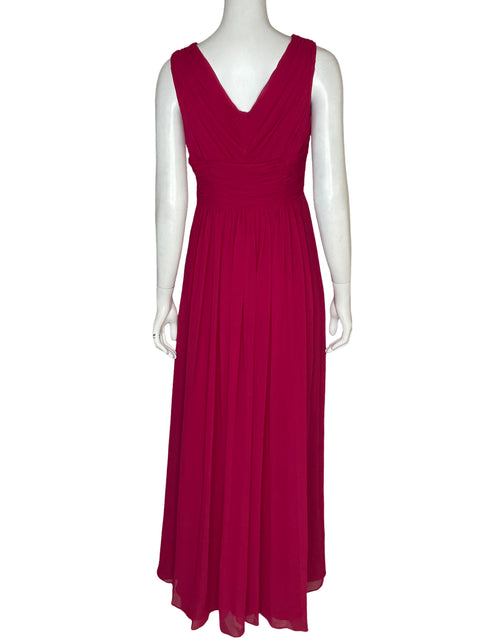 Vestido De Fiesta Tintoretto Pedrería Drapeado Rojo - Talla 38