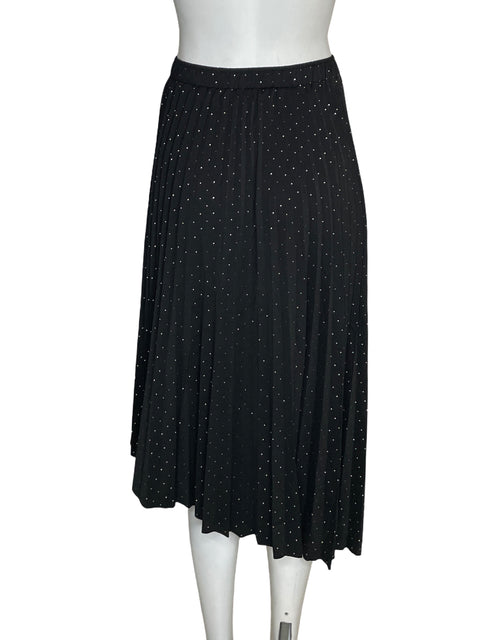 Falda Jly Plisado Brillo Negro - Talla S