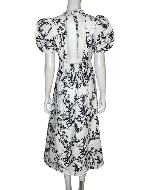 Vestido Zara Mangas abullonadas Estampado Blanco - Talla XS