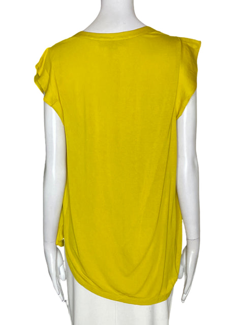 Blusa Loft Liso Cuello v Amarillo - Talla M