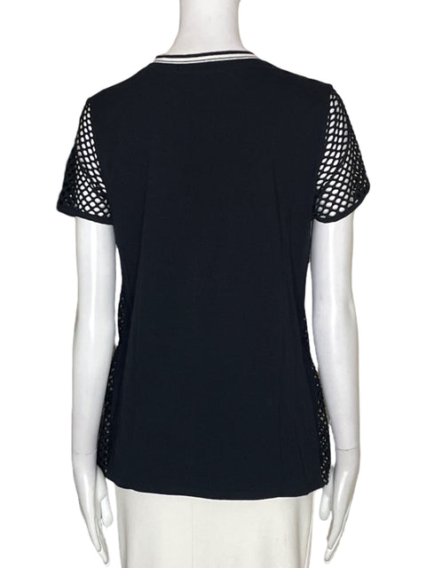 Blusa Verve Ami Liso Troquelado Negro - Talla S