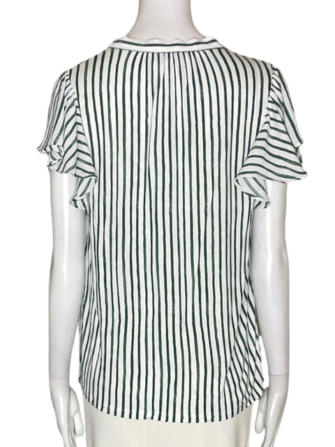 Blusa Loft Rayas Nudo Verde - Talla S