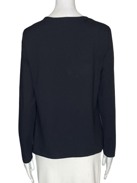 Blusa Ann Taylor Manga larga Liso Negro - Talla M