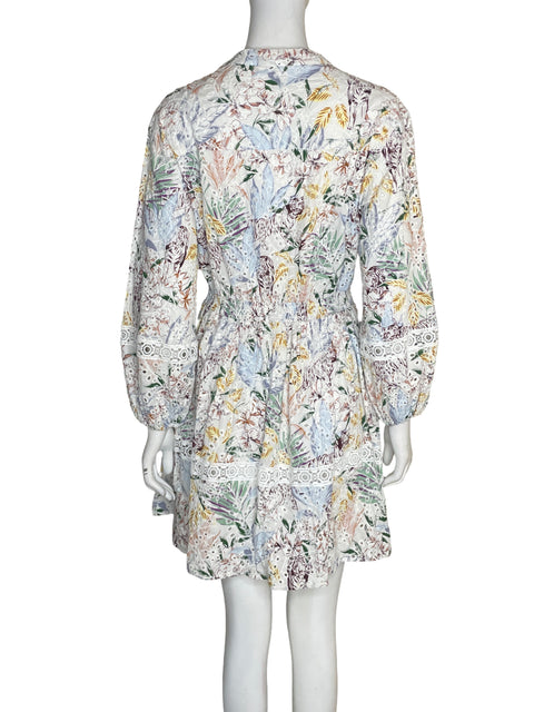 Vestido Maje de Algodón Troquelado Midi Blanco - Talla 38