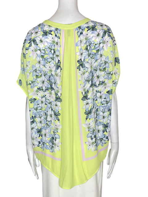 Blusa Bcbg Estampado Cuello v Verde - Talla M