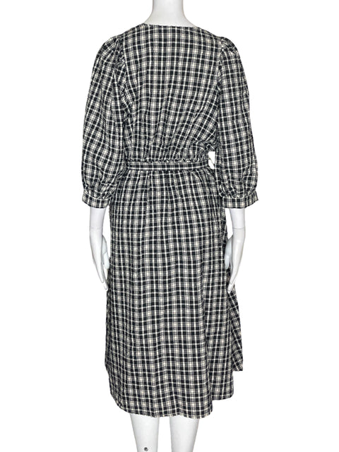 Vestido A New Day Cuadros Fajon Negro - Talla M