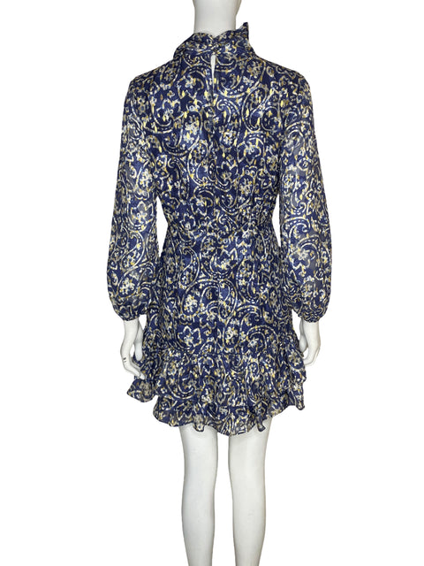 Vestido Ina Plisado Metalizado Azul - Talla S