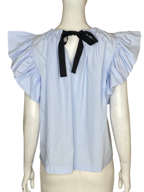 Blusa Ina Cuello redondo Vuelos Azul - Talla S