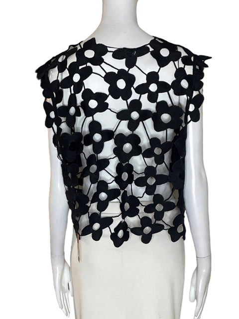 Blusa Beulahstyle Troquelado Floral Negro - Talla L