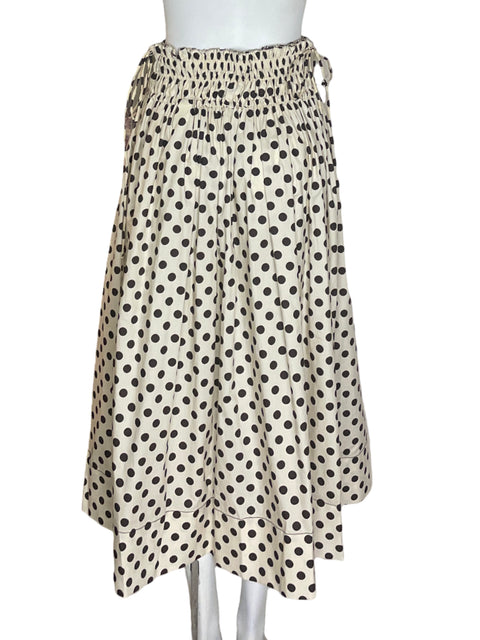 Falda Zara Lunares Maxi Blanco - Talla M
