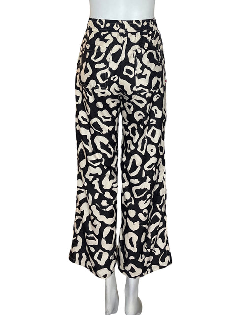 Pantalón Sacre Estampado Recto Negro - Talla XS