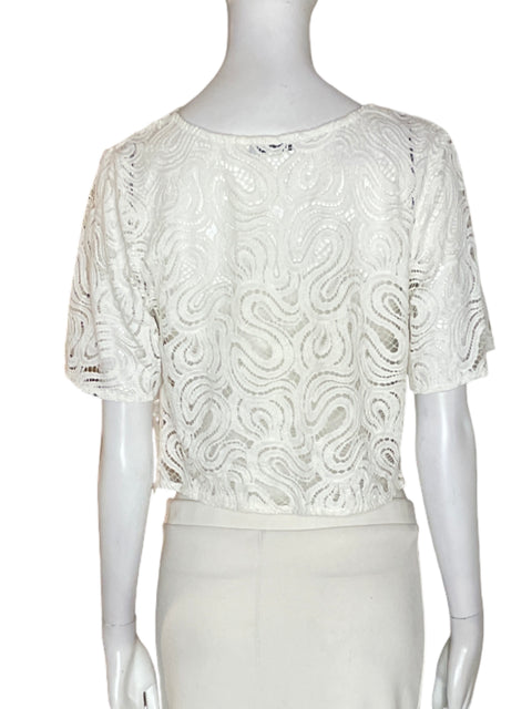 Blusa Zara de Algodón Tejido Manga corta Blanco - Talla M
