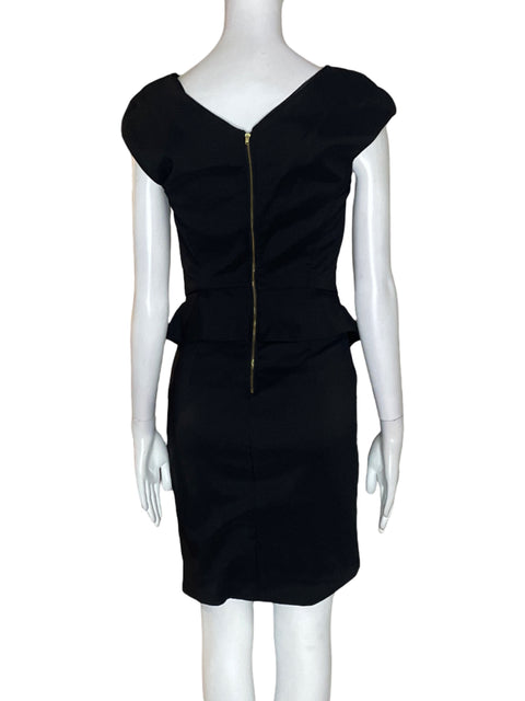 Vestido Armani Exchange de Algodón Ajustado Ruchas Negro - Talla 0