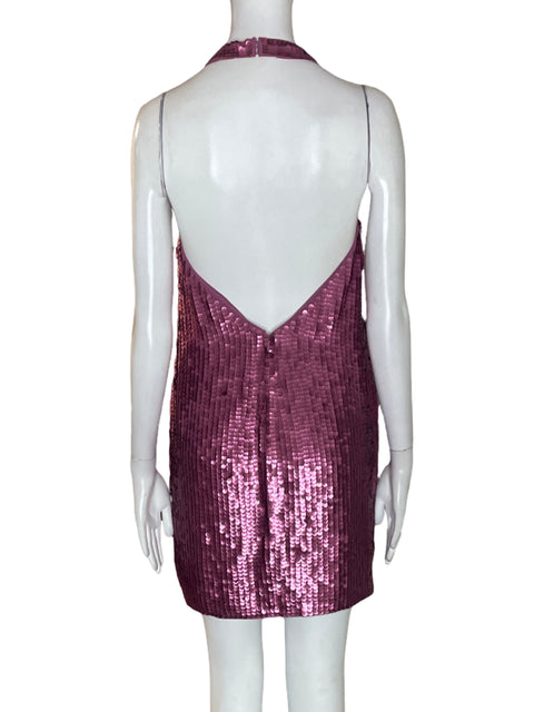 Vestido Express Lentejuela Mini Rosado - Talla XS
