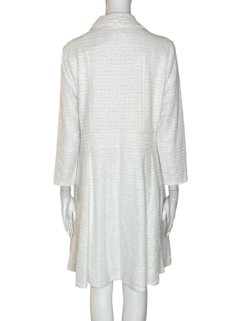 Vestido Tommy Hilfiger de Algodón Texturizado Manga larga Blanco - Talla 12